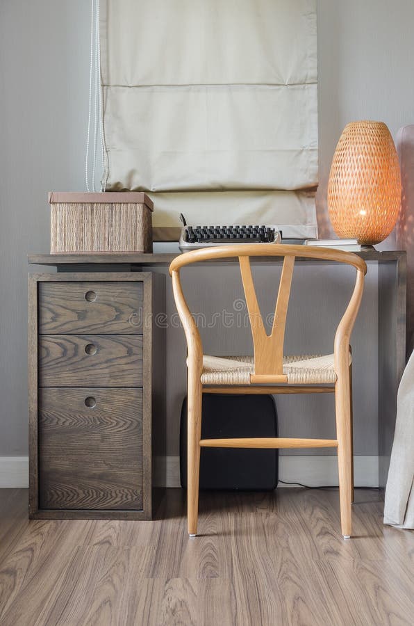 Work desk in bedroom stock photo. Image of color, style 48328118