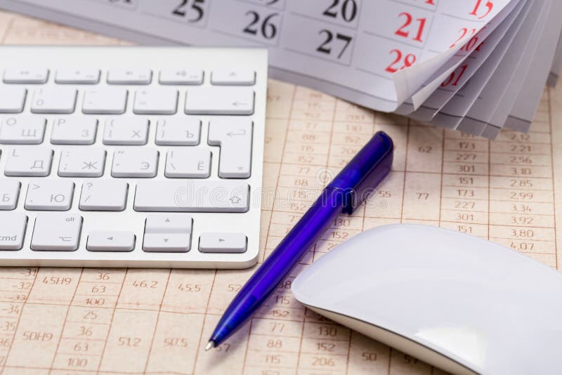 A Work Desk Clerk`s Office. Stock Image Image of office, business
