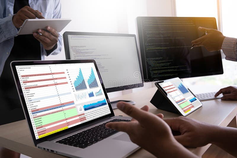 Work hard Data Analytics Statistics Information Business Technology stock photos
