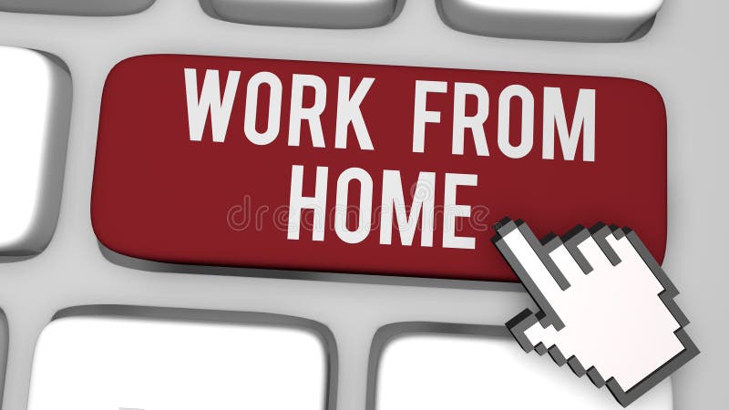 Work from Home Keyboard Key Stock Illustration - Illustration of