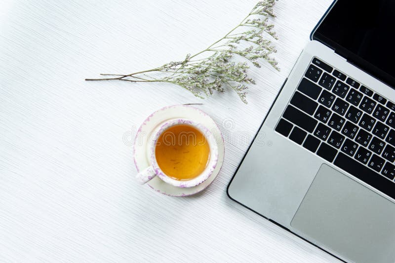 Work from Home, Workspace Office at Home, Notebook or Laptop Computer