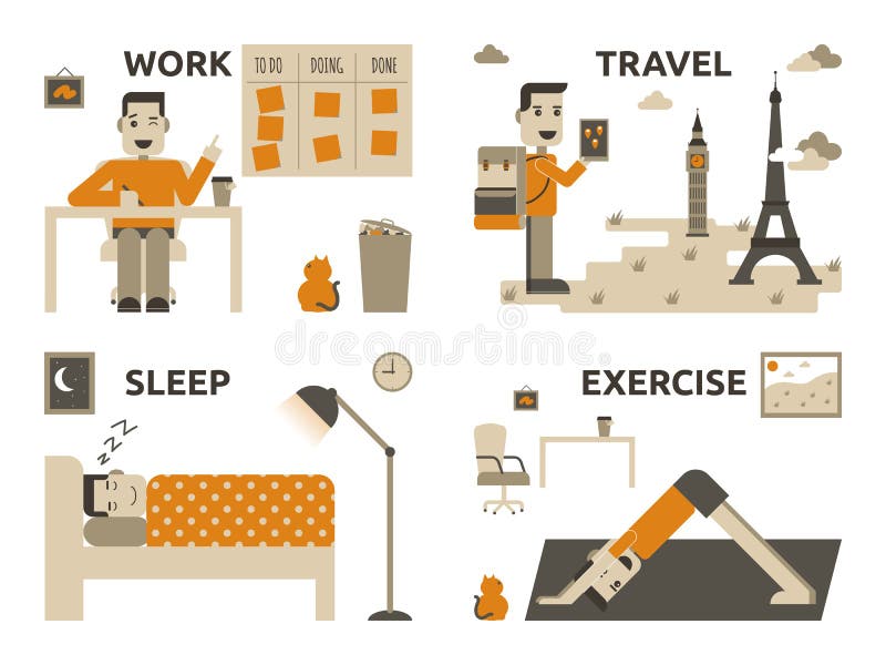 Work life balance royalty free illustration