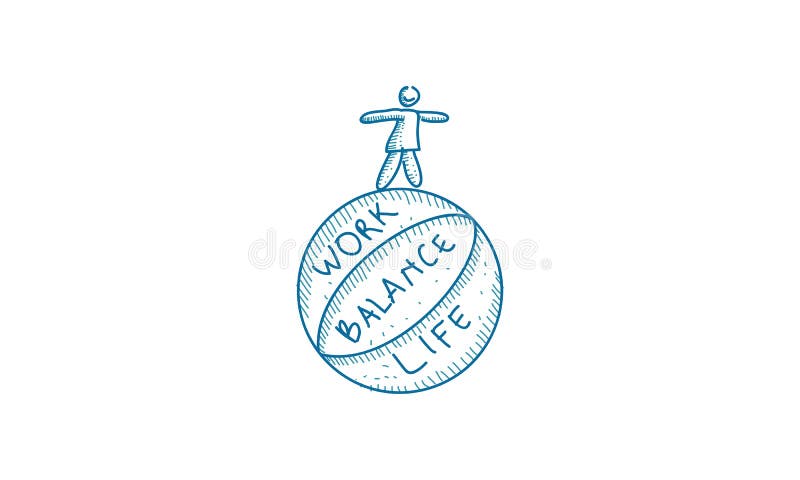 Work Life Balance Template Vector royalty free illustration