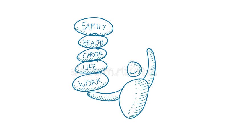 Work Life Balance Template Vector royalty free illustration