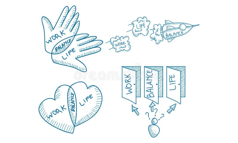 Work Life Balance Template Set vector illustration