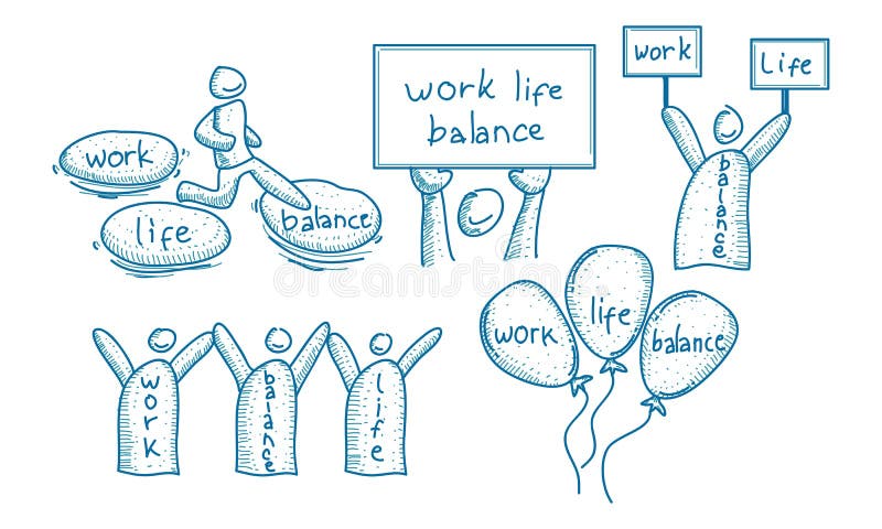 Work Life Balance Template Set stock illustration