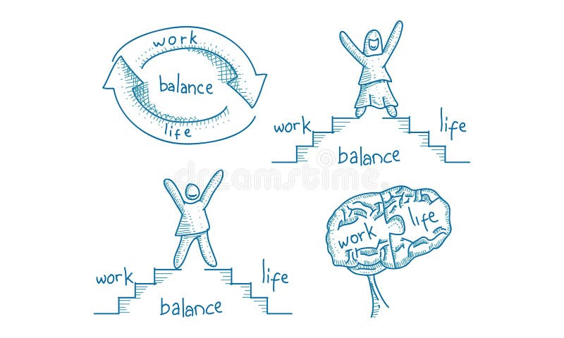 Work Life Balance Template Set vector illustration