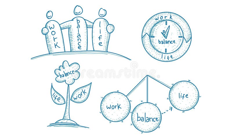 Work Life Balance Template Set vector illustration