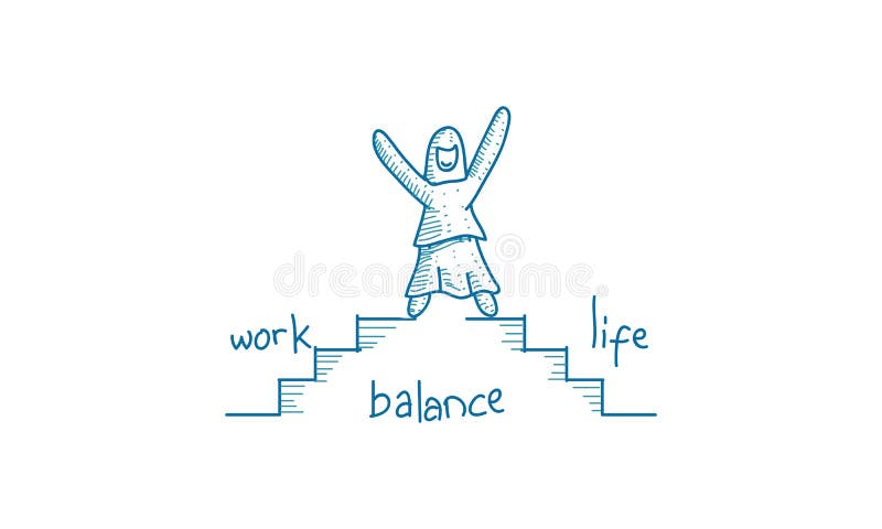 Work Life Balance Template Vector stock illustration