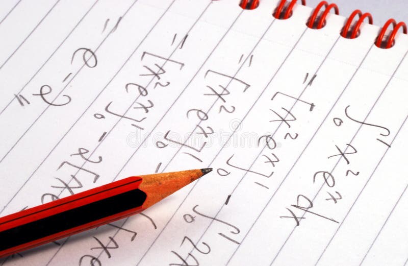 Work on a mathematics question stock photos