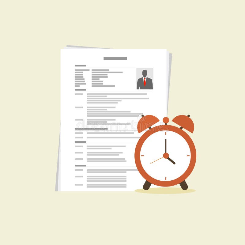 Work and Paper Deadline Reminder with Document Paper and Alarm Clock