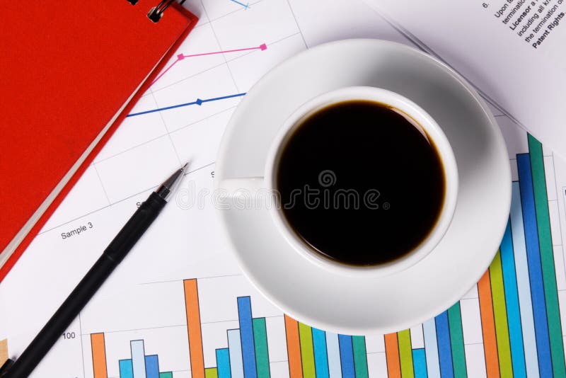 Work-table covered with documents