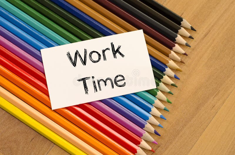 Work time text concept stock images