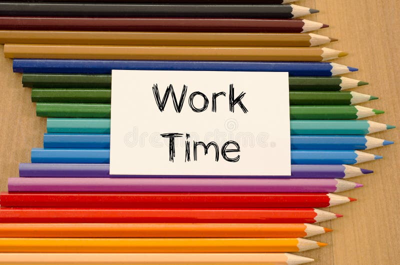 Work time text concept stock photo