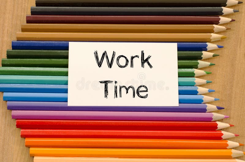 Work time text concept stock image