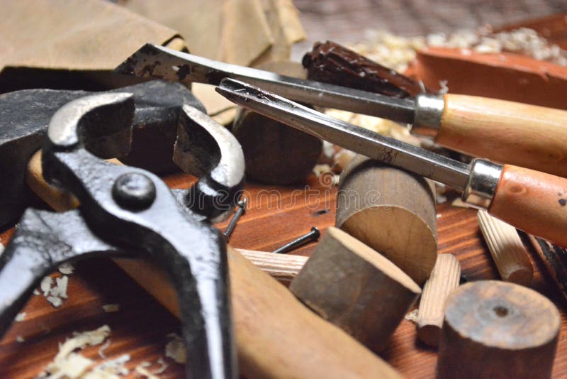 Work Tools For Carpenters And Restoration Wood Material