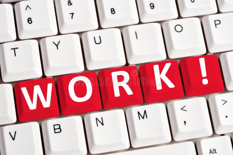 Work word on keyboard stock photography