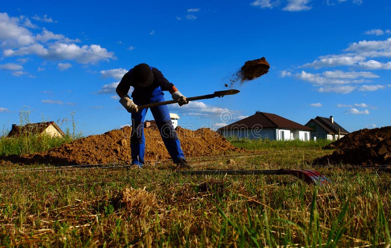 Worker build a foundation stock photo. Image of country 46406362
