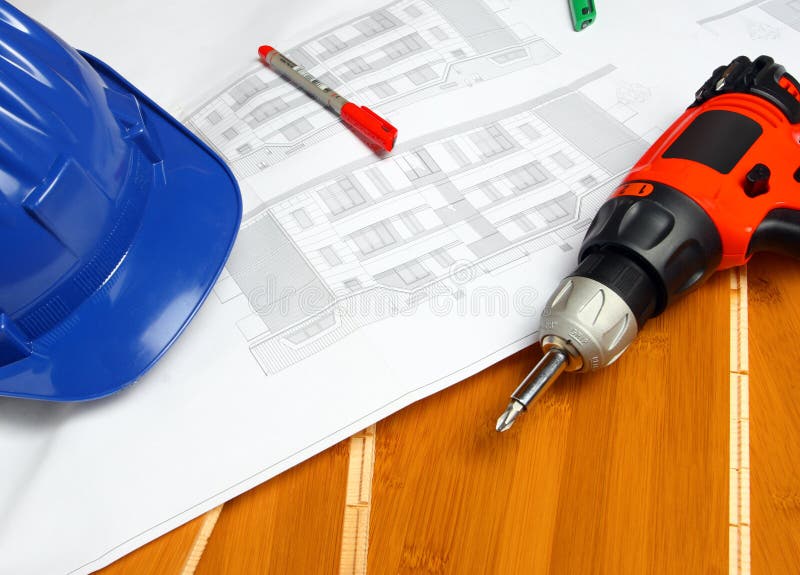 Worker carpenter tools stock photos