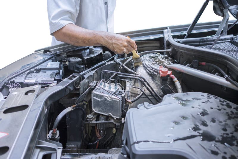 Worker Clean the Car Machine Stock Photo Image of machinery, person