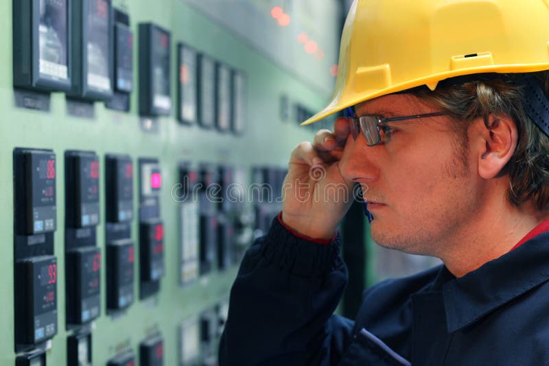 Worker in a Control Room stock photos