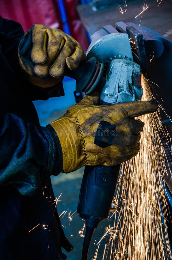 Man cutting iron stock photo. Image of technology, metal 109420844