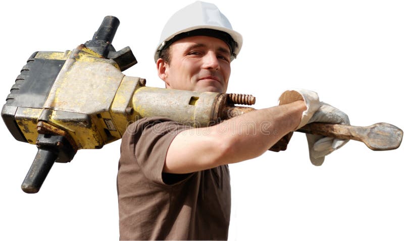 Worker with jackhammer.