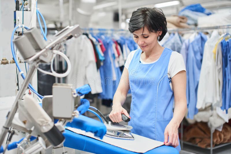 Worker Laundry ironed clothes iron dry