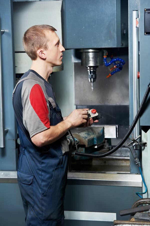 Worker at Machining Tool Stock Photo Image of mechanic