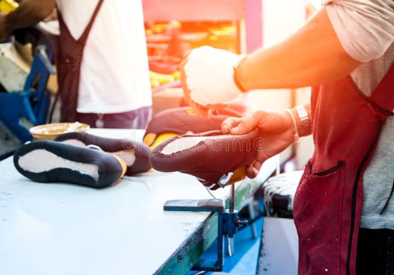 Shoe making factory stock image Shoe making factory stock image