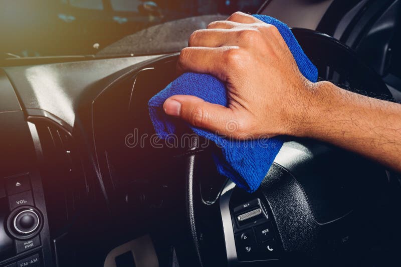 738 Man Hand Cleaning Car Interior Microfiber Cloth Stock Photos Free