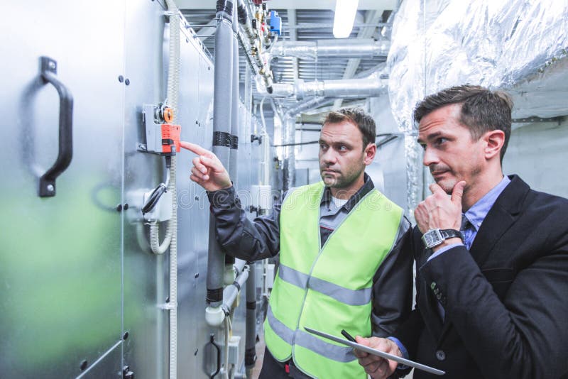 Worker and Manager in Switchgear Room Stock Image Image of plant