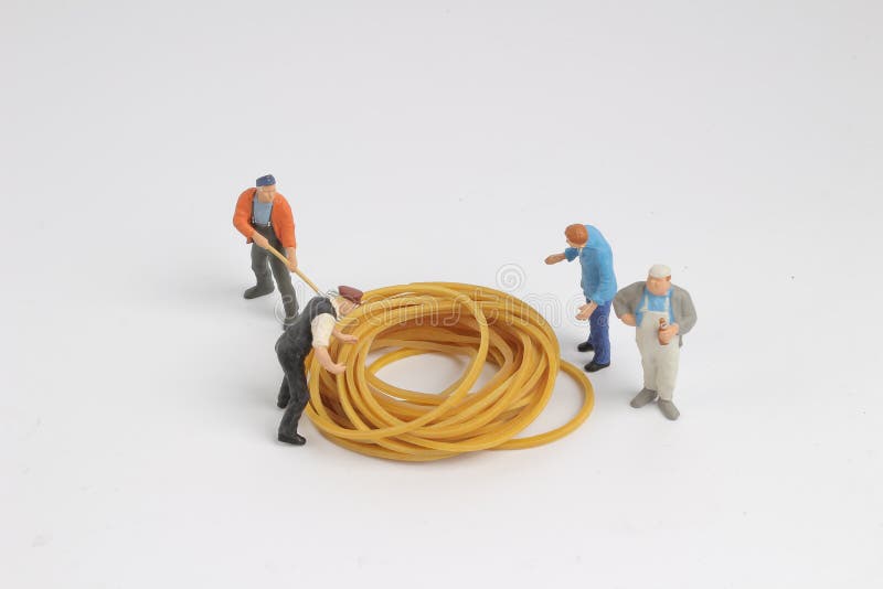 Worker Move the Rubber Band at the Board Stock Image Image of rubber
