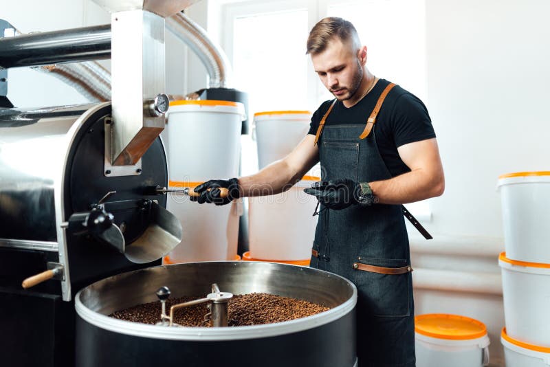 Coffee Roasting Machine stock photo. Image of small, sifted 13540726