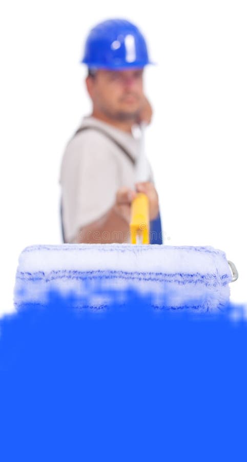 Worker painting copy space royalty free stock photography