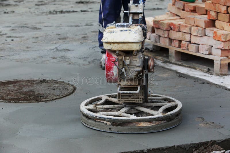 Tool for Smooth Concrete Surface Stock Image - Image of grinding