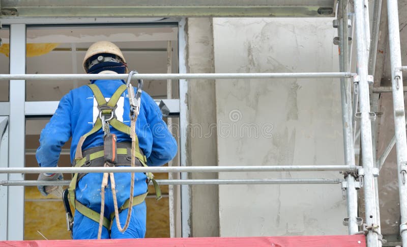 Worker on a scaffold