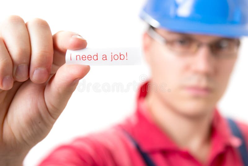 Worker with sign stock image. Image of isolated, male 36315103