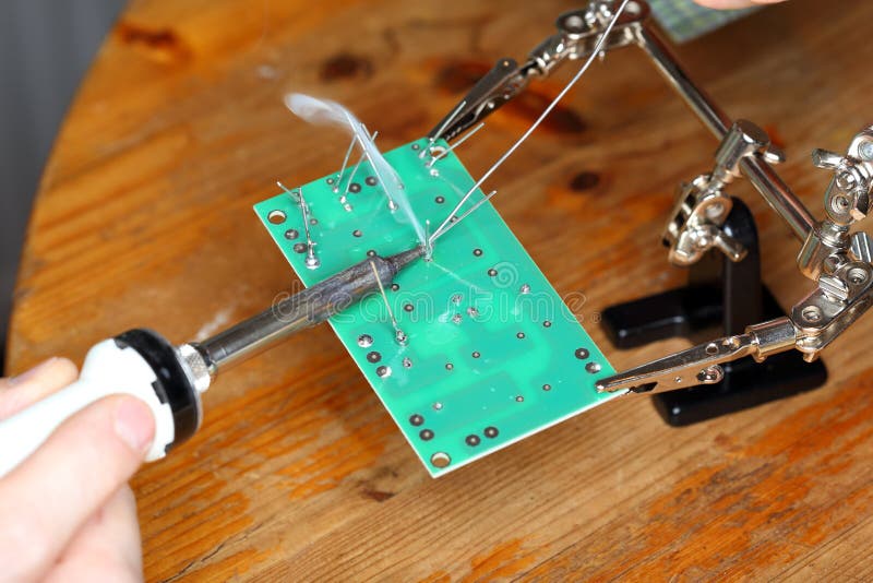 Soldering an Electrical Device Stock Image Image of abstraction