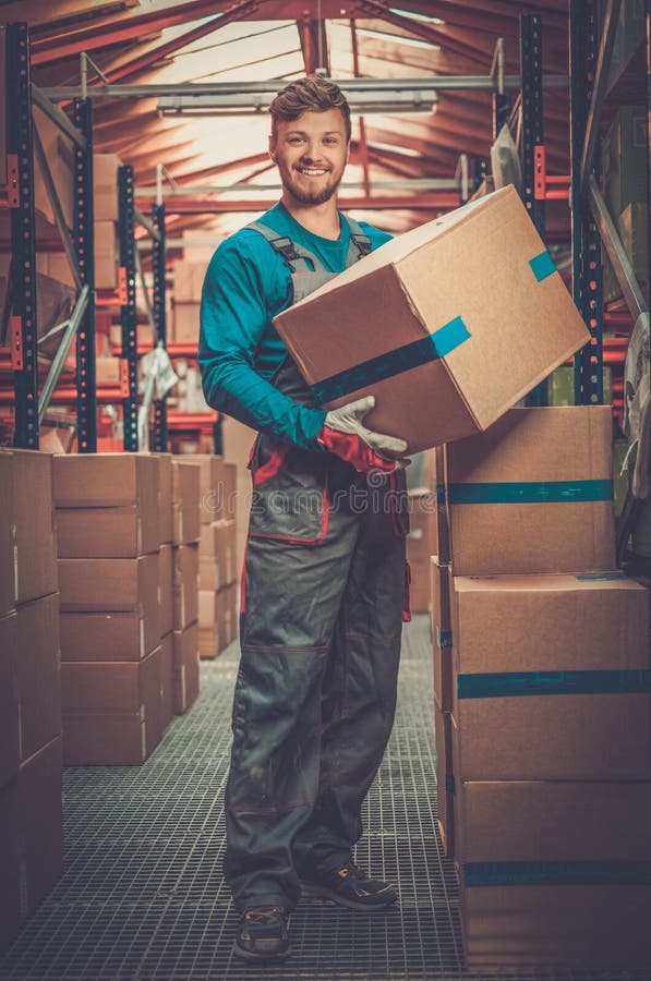 Worker in a Spare Parts Warehouse Stock Photo Image of distribution