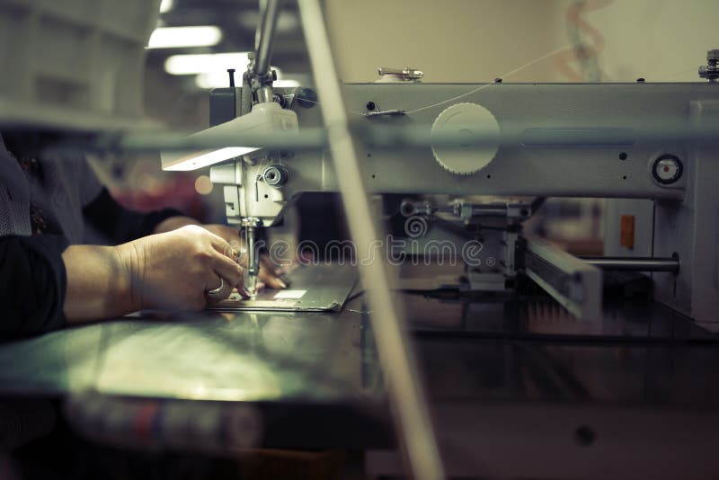 Worker in Textile Industry Sewing Stock Photo Image of clothes