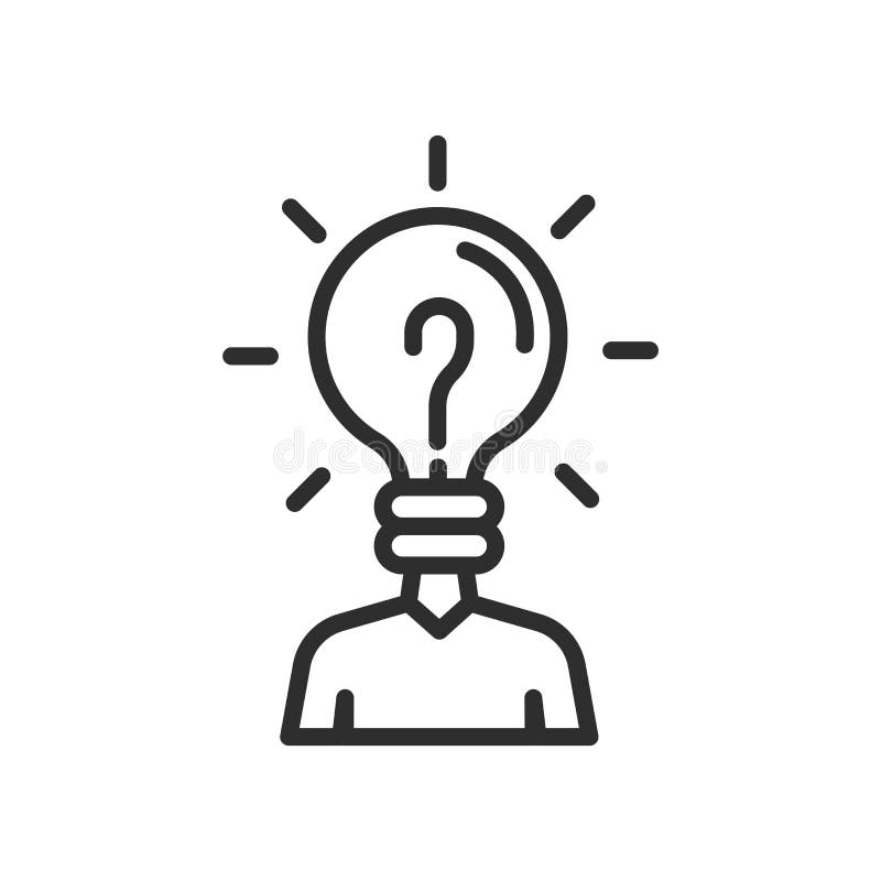 Worker Thinking icon vector sign and symbol isolated on white ba stock illustration Worker Thinking icon vector sign and symbol isolated on white ba stock illustration
