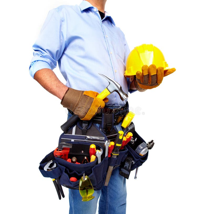 Worker with a Tool Belt. Construction. Stock Photo Image of