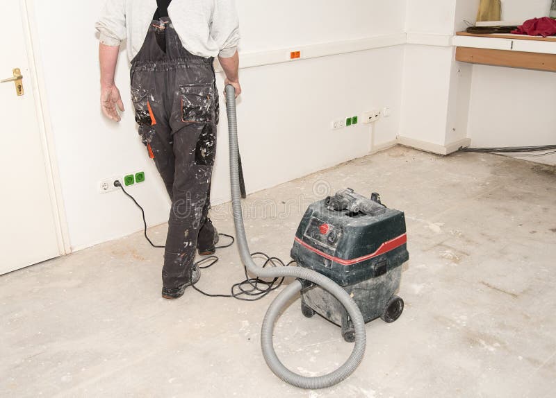 Worker Use Vacuum Cleaner in Construction Stock Image Image of socket