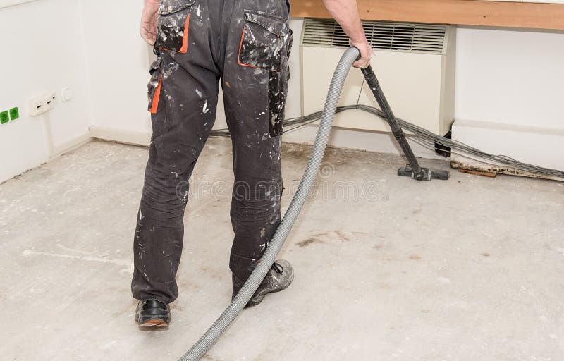 Worker Use Vacuum Cleaner in Construction Stock Image Image of socket
