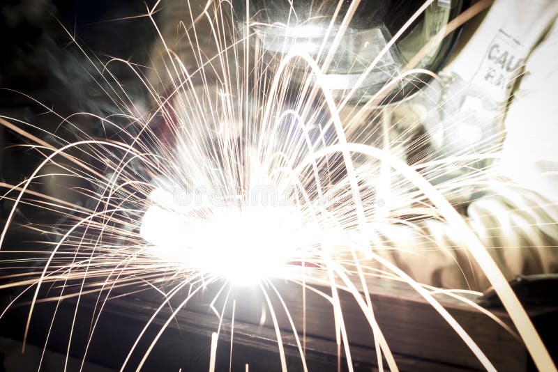 Worker welding steel royalty free stock images Worker welding steel royalty free stock images