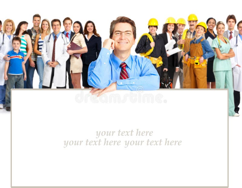 Business people, builders, doctors, and workers. Over white background. Architect uniform stock images, royalty-free photos and pictures