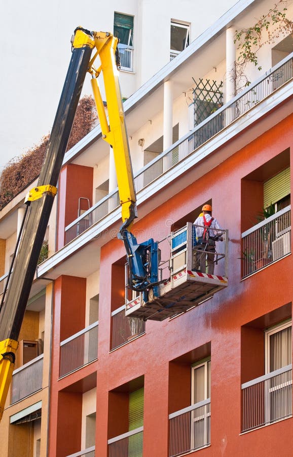 Workers on a crane