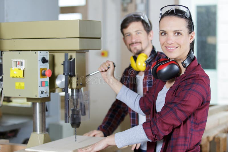 Workers in Furniture Factory in Production Process Stock Photo Image