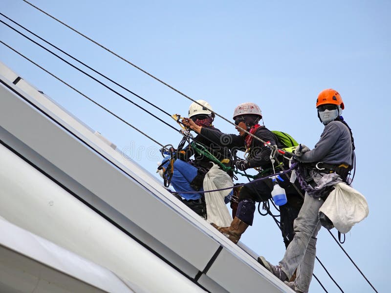 Workers On Safety Harnesses Picture. Image 83013198
